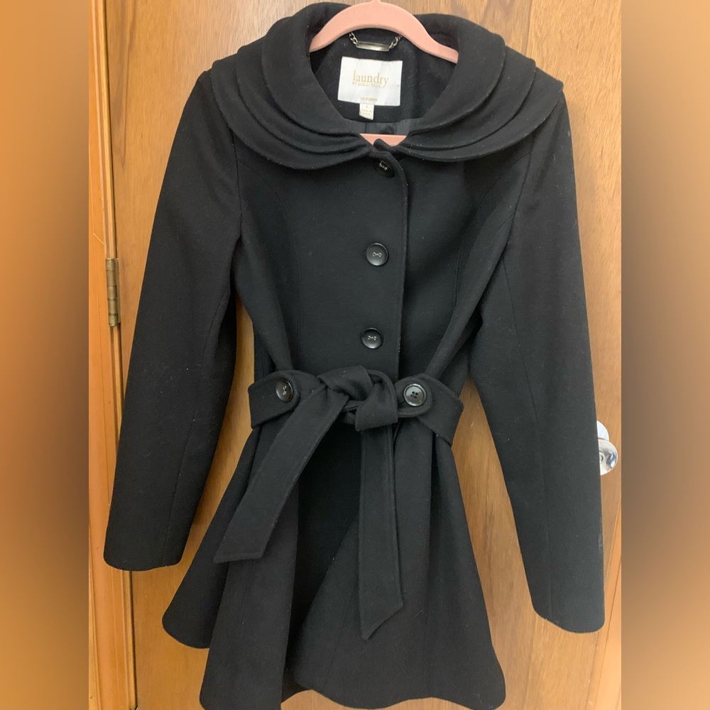 Laundry black pea coat